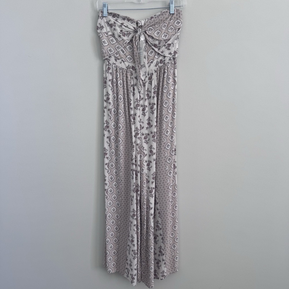 Beachissi Women S Strapless Maxi Dress Bow Front Smocked Back NWT